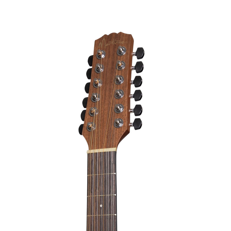 -Martinez 'Natural Series' Solid Mahogany Top 12-String Acoustic-Electric Mini Short Scale Guitar (Open Pore)-Living Music