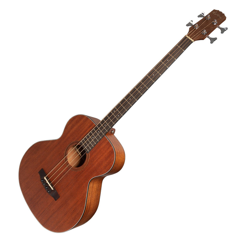 -Martinez 'Natural Series' Solid Mahogany Top Acoustic-Electric Bass Guitar (Open Pore)-Living Music