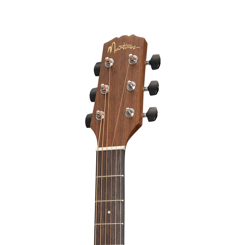 -Martinez 'Natural Series' Solid Mahogany Top Acoustic-Electric Small Body Cutaway Guitar (Open Pore)-Living Music