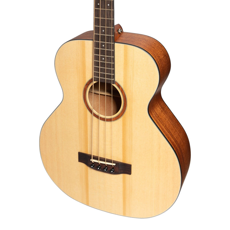 -Martinez 'Natural Series' Spruce Top Acoustic-Electric Bass Guitar (Open Pore)-Living Music