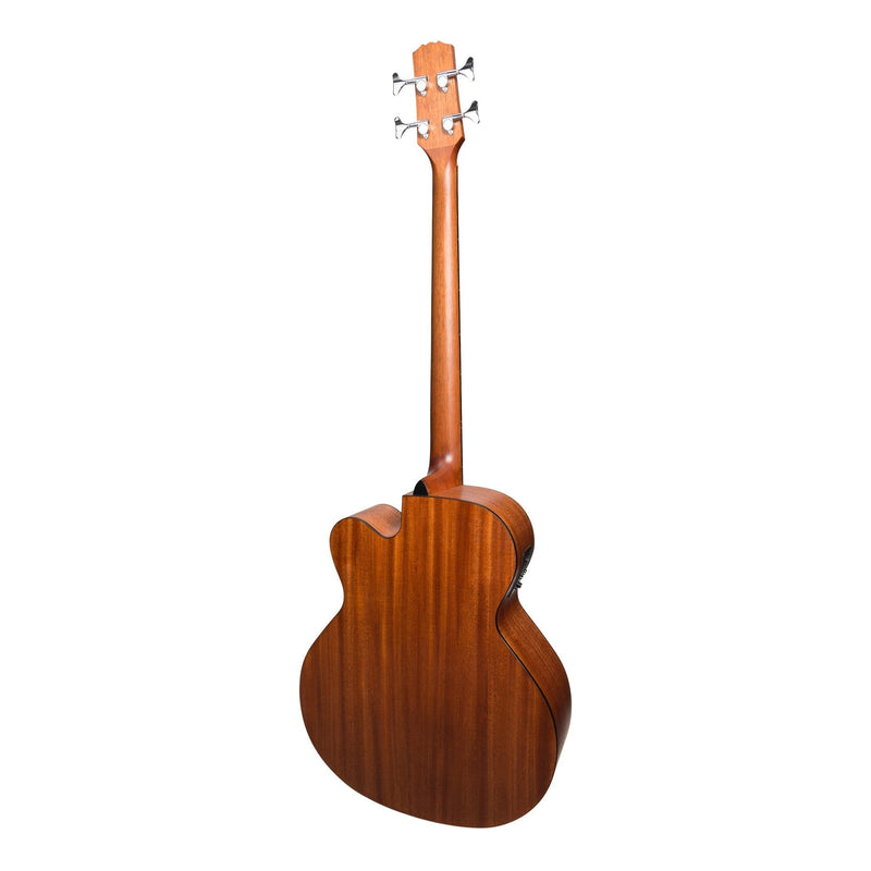 -Martinez 'Natural Series' Spruce Top Acoustic-Electric Cutaway Bass Guitar (Open Pore)-Living Music