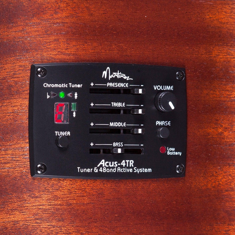 -Martinez 'Natural Series' Spruce Top Acoustic-Electric Cutaway Bass Guitar (Open Pore)-Living Music