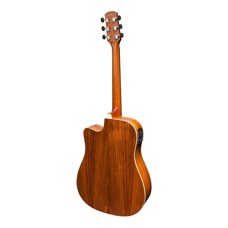 -Martinez 'Southern Star Series' Koa Solid Top Acoustic-Electric Dreadnought Cutaway Guitar (Natural Gloss)-Living Music