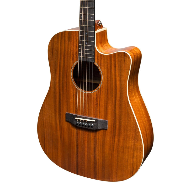 -Martinez 'Southern Star Series' Koa Solid Top Acoustic-Electric Dreadnought Cutaway Guitar (Natural Gloss)-Living Music