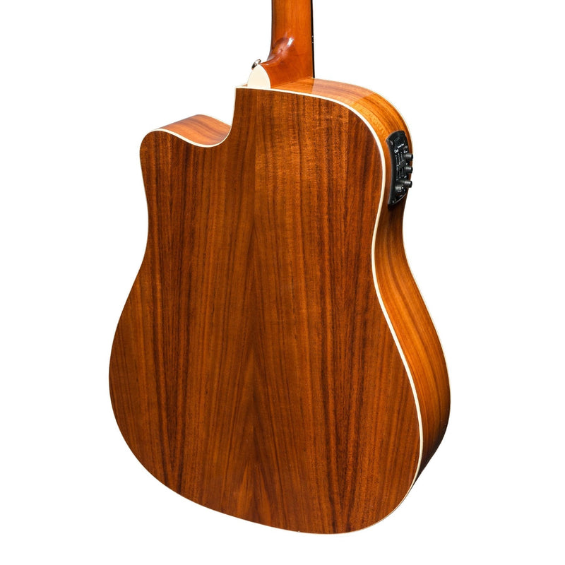 -Martinez 'Southern Star Series' Koa Solid Top Acoustic-Electric Dreadnought Cutaway Guitar (Natural Gloss)-Living Music