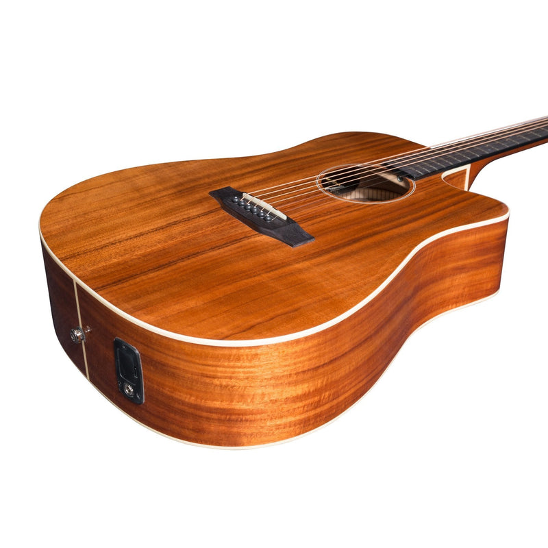 -Martinez 'Southern Star Series' Koa Solid Top Acoustic-Electric Dreadnought Cutaway Guitar (Natural Gloss)-Living Music
