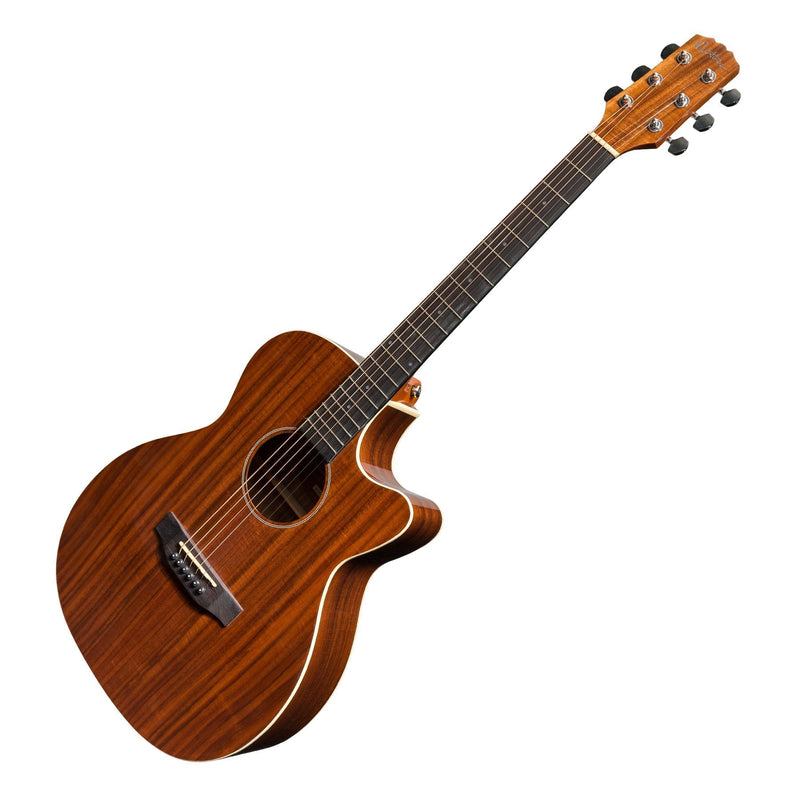 -Martinez 'Southern Star Series' Koa Solid Top Acoustic-Electric Small Body Cutaway Guitar (Natural Gloss)-Living Music