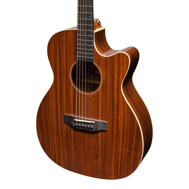 -Martinez 'Southern Star Series' Koa Solid Top Acoustic-Electric Small Body Cutaway Guitar (Natural Gloss)-Living Music
