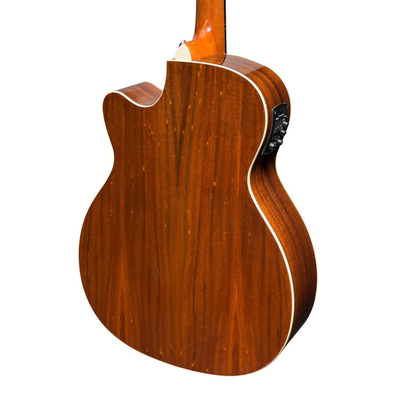 -Martinez 'Southern Star Series' Koa Solid Top Acoustic-Electric Small Body Cutaway Guitar (Natural Gloss)-Living Music