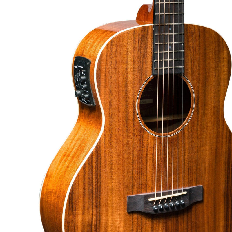 -Martinez 'Southern Star Series' Koa Solid Top Acoustic-Electric TS-Mini Guitar (Natural Gloss)-Living Music