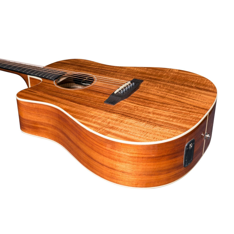 -Martinez 'Southern Star Series' Left Handed Koa Solid Top Acoustic-Electric Dreadnought Cutaway Guitar (Natural Gloss)-Living Music