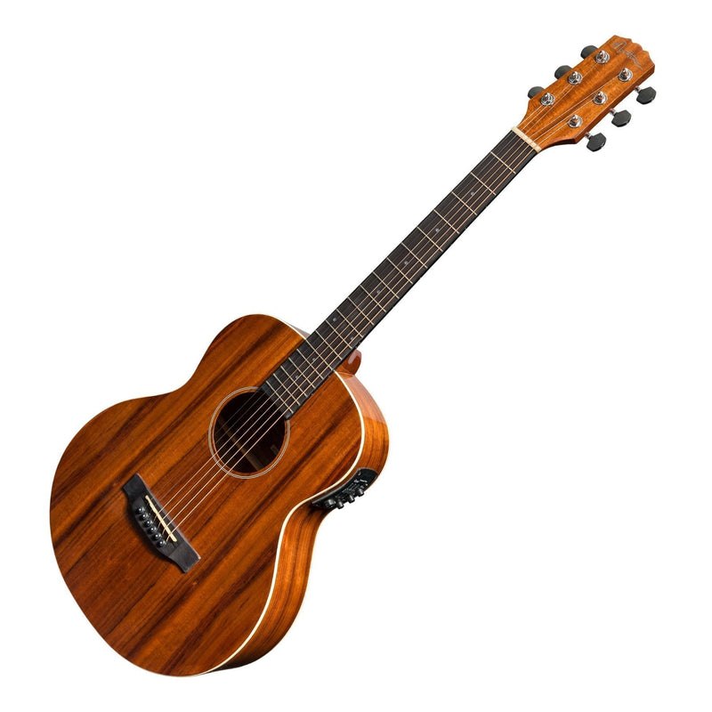 -Martinez 'Southern Star Series' Left Handed Koa Solid Top Acoustic-Electric TS-Mini Guitar (Natural Gloss)-Living Music