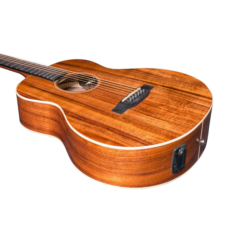 -Martinez 'Southern Star Series' Left Handed Koa Solid Top Acoustic-Electric TS-Mini Guitar (Natural Gloss)-Living Music