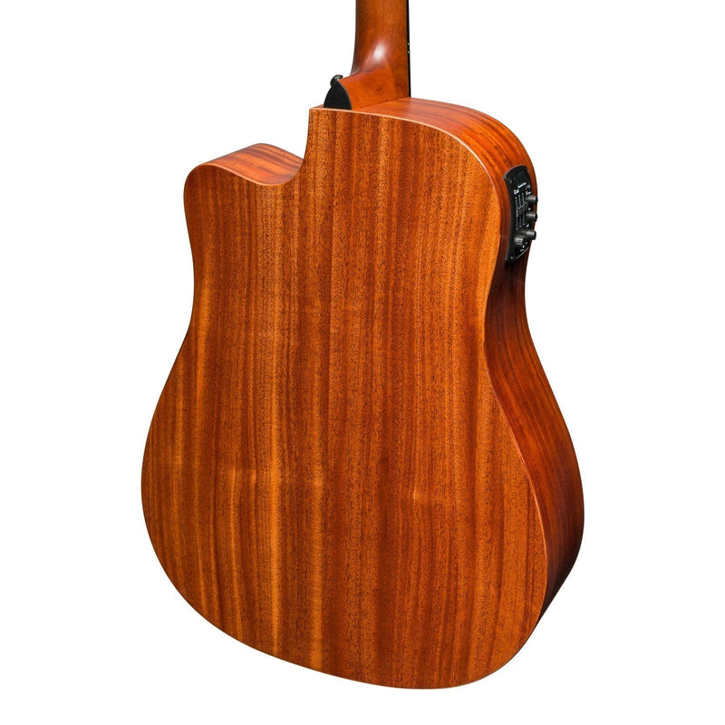 -Martinez 'Southern Star Series' Mahogany Solid Top Acoustic-Electric Dreadnought Cutaway Guitar (Satin Sunburst)-Living Music