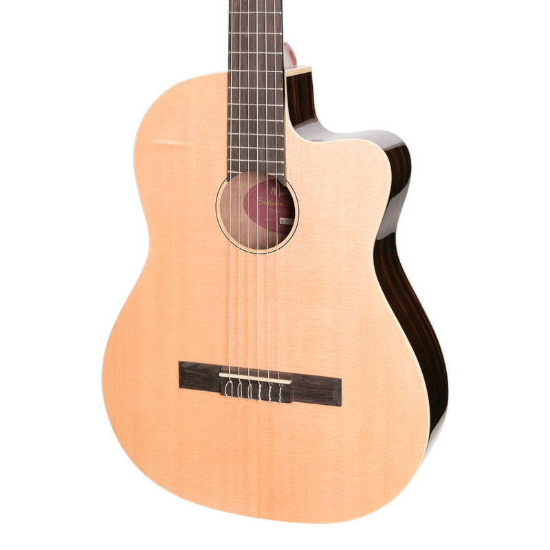 -Martinez 'Southern Star Series' Spruce Solid Top Acoustic-Electric Classical Cutaway Guitar (Natural Gloss)-Living Music