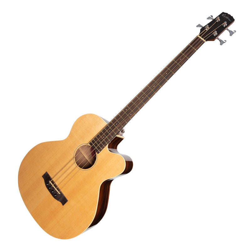 -Martinez 'Southern Star Series' Spruce Solid Top Acoustic-Electric Cutaway Bass Guitar (Natural Gloss)-Living Music
