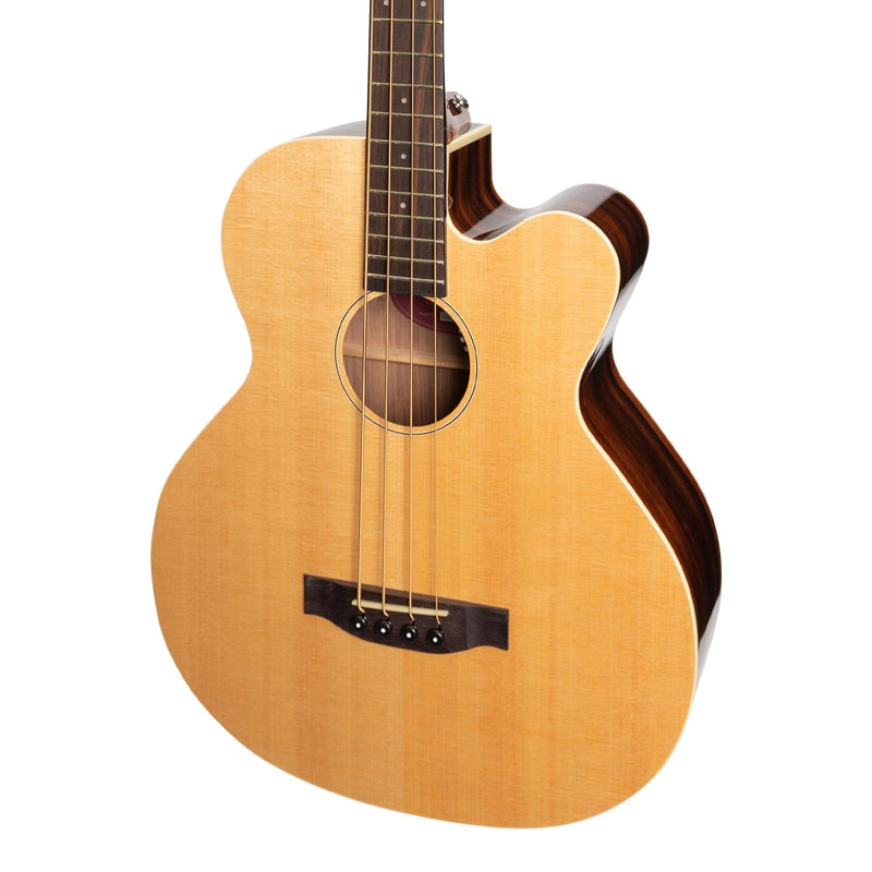 -Martinez 'Southern Star Series' Spruce Solid Top Acoustic-Electric Cutaway Bass Guitar (Natural Gloss)-Living Music