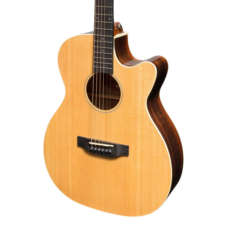 -Martinez 'Southern Star Series' Spruce Solid Top Acoustic-Electric Small Body Cutaway Guitar (Natural Gloss)-Living Music