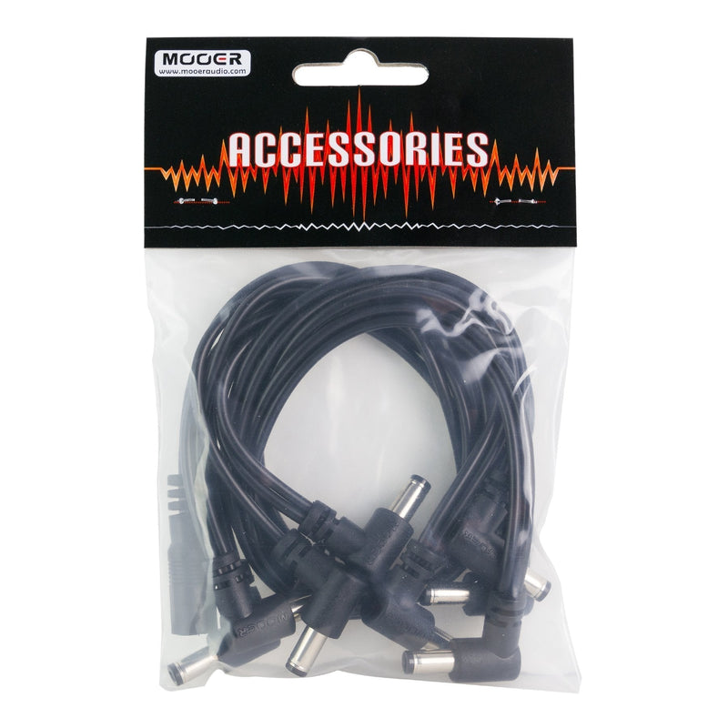 MEP-PDC-8A-Mooer 8-Plug DC Daisy Chain Pedal Power Cable (Right-Angle Plugs)-Living Music