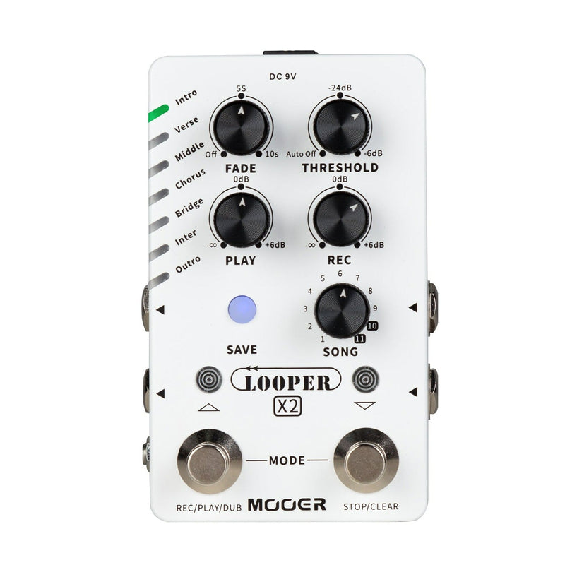 -Mooer Dual Footswitch 'Looper X2' Stereo Looper Guitar Effects Pedal-Living Music