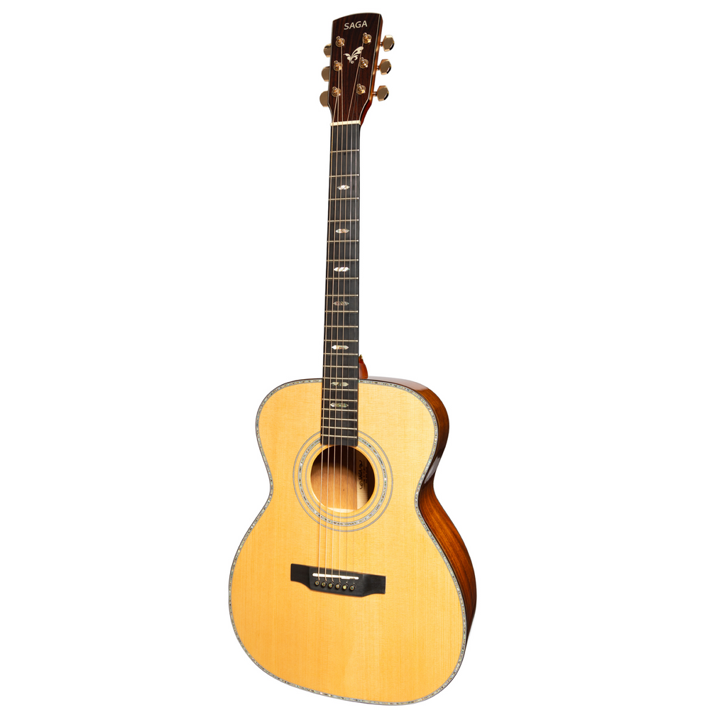 -Saga OL18 All Solid Folk Acoustic-Electric Guitar (Natural)-Living Music