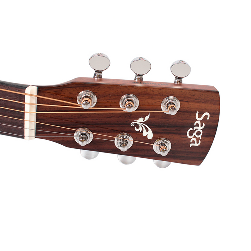 -Saga BT10S Solid Top Small Body Travel Acoustic Guitar (Natural)-Living Music