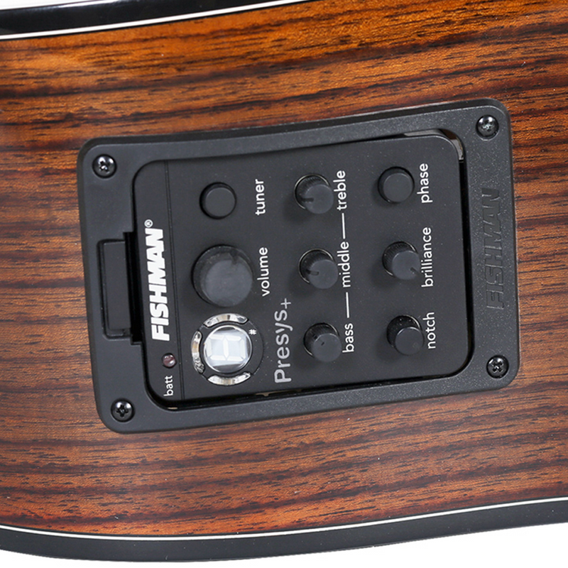 -Saga G200C Solid Top Folk Cutaway Acoustic-Electric Guitar (Natural)-Living Music