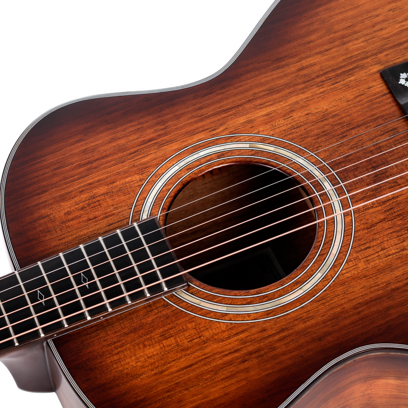 -Saga K1G Solid Koa Black Wood Acoustic-Electric Guitar (Natural)-Living Music