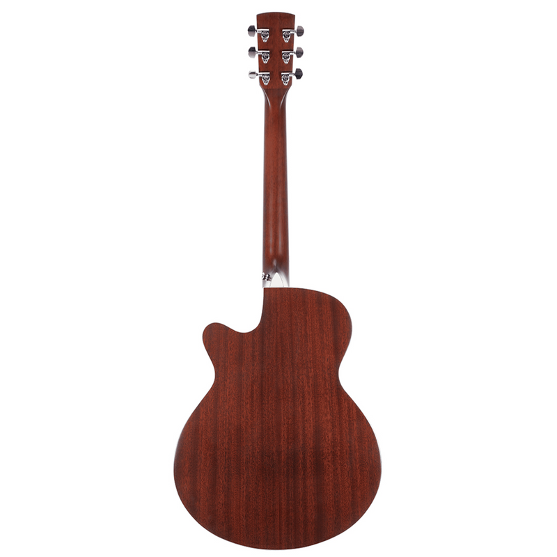 -Saga '700 PRO Series' Solid Spruce Folk Acoustic-Electric Cutaway Guitar (Natural)-Living Music