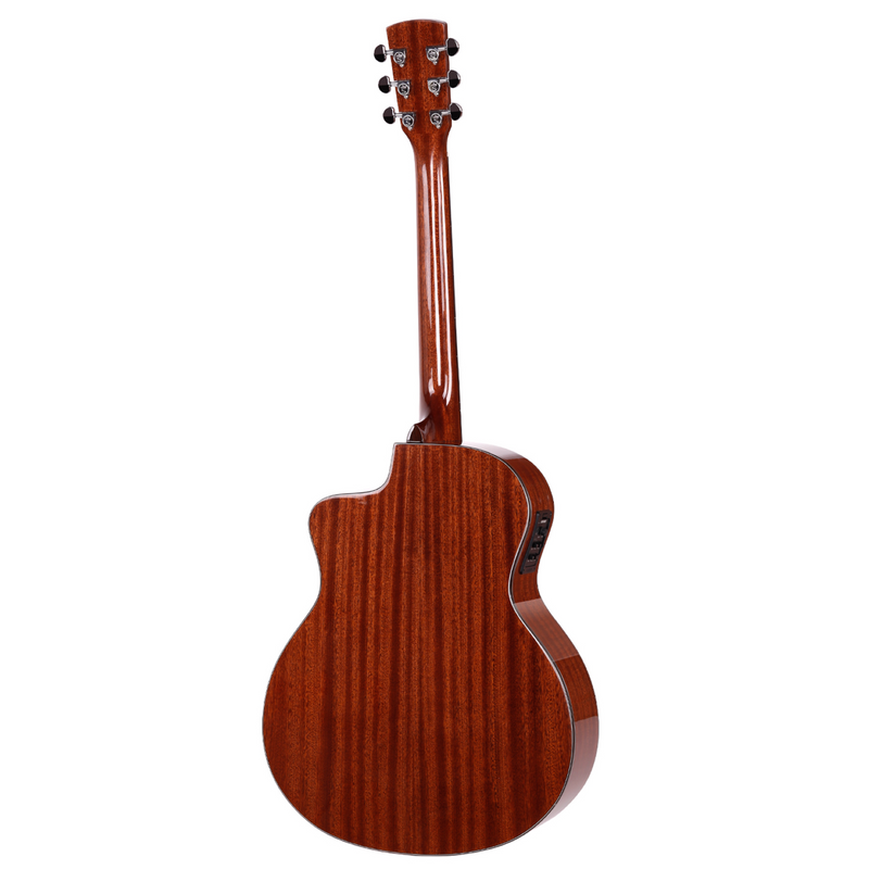 -Saga LS1CE Solid Folk Cutaway Acoustic-Electric Guitar (Natural)-Living Music