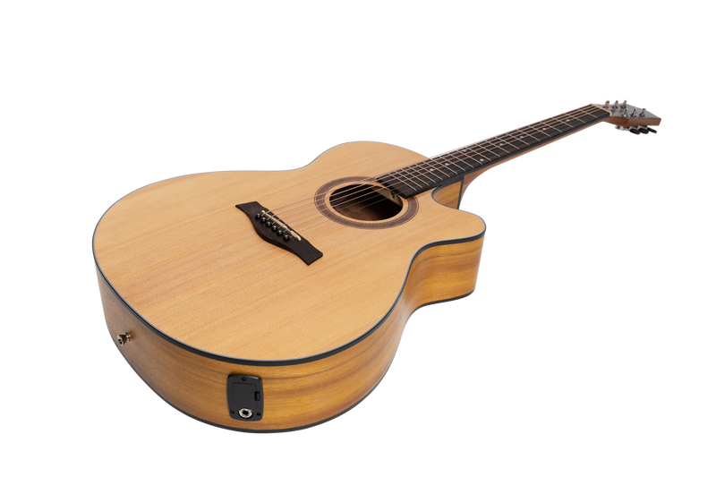 -Sanchez Acoustic-Electric Small Body Cutaway Guitar Pack (Spruce/Acacia)-Living Music