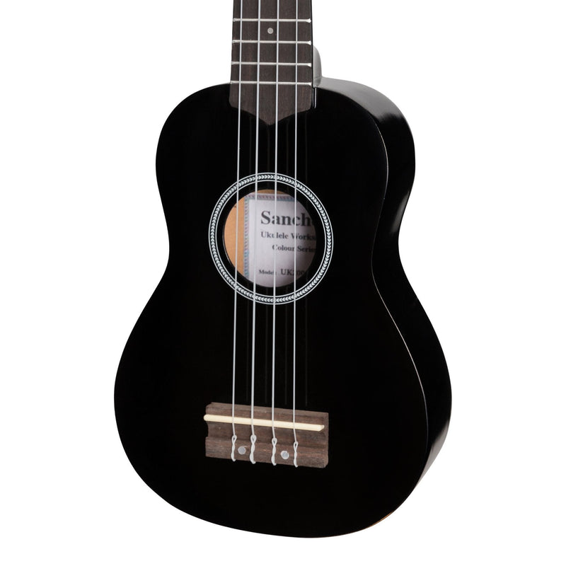 -Sanchez 'Colour Series' Soprano Ukulele (Black)-Living Music