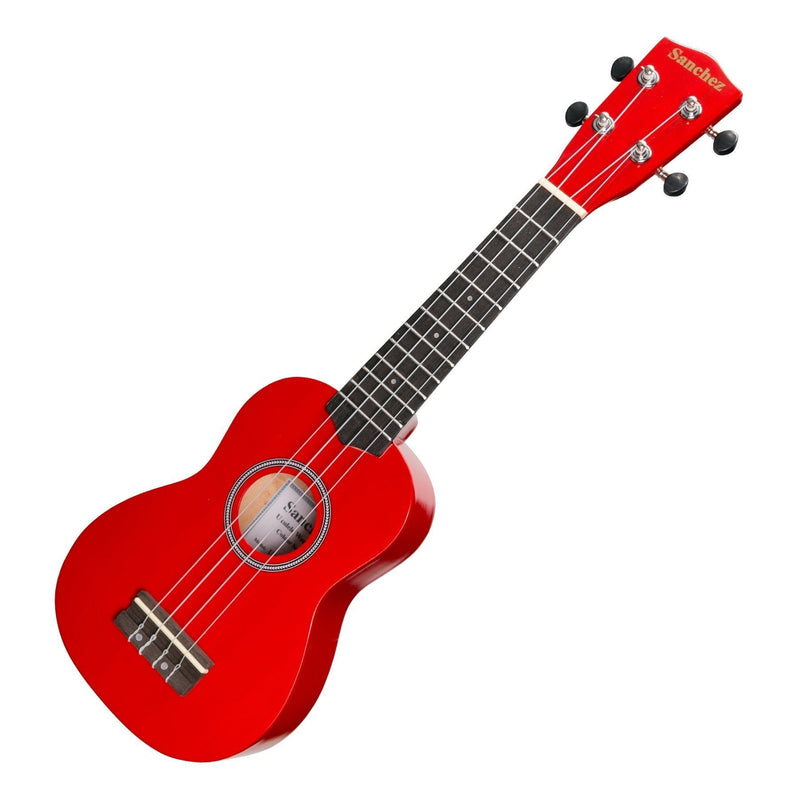 -Sanchez 'Colour Series' Soprano Ukulele (Red)-Living Music