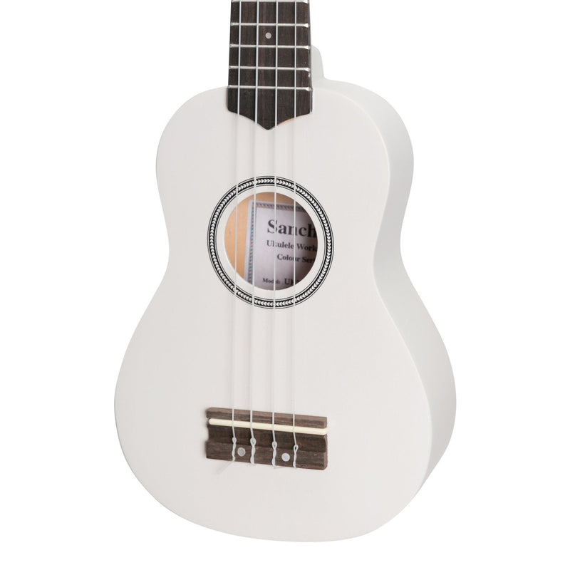 -Sanchez 'Colour Series' Soprano Ukulele (White)-Living Music