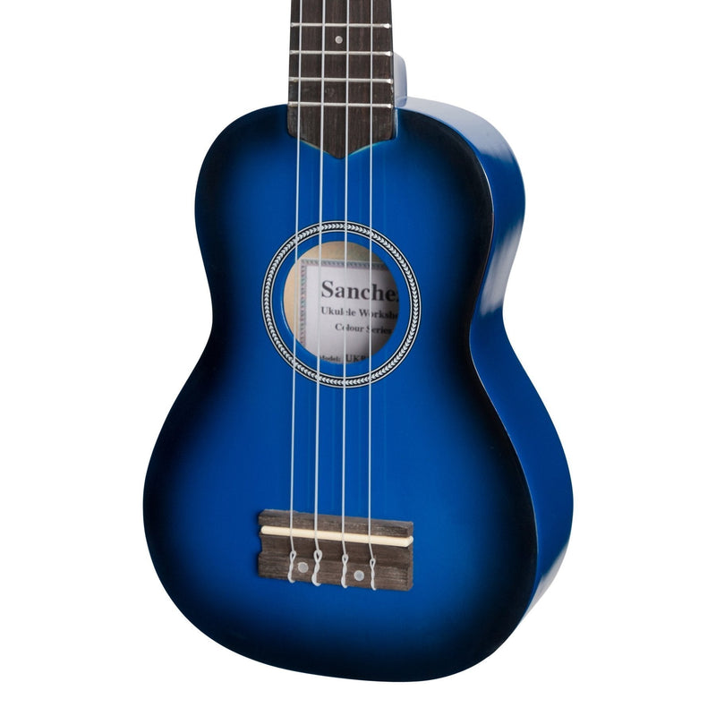 -Sanchez 'Colourburst Series' Soprano Ukulele (Dark Blueburst)-Living Music