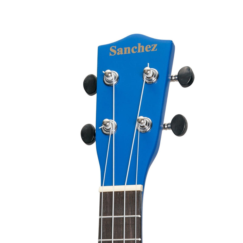 -Sanchez 'Friendly Folk' Soprano Ukulele (Blue/Pattern)-Living Music