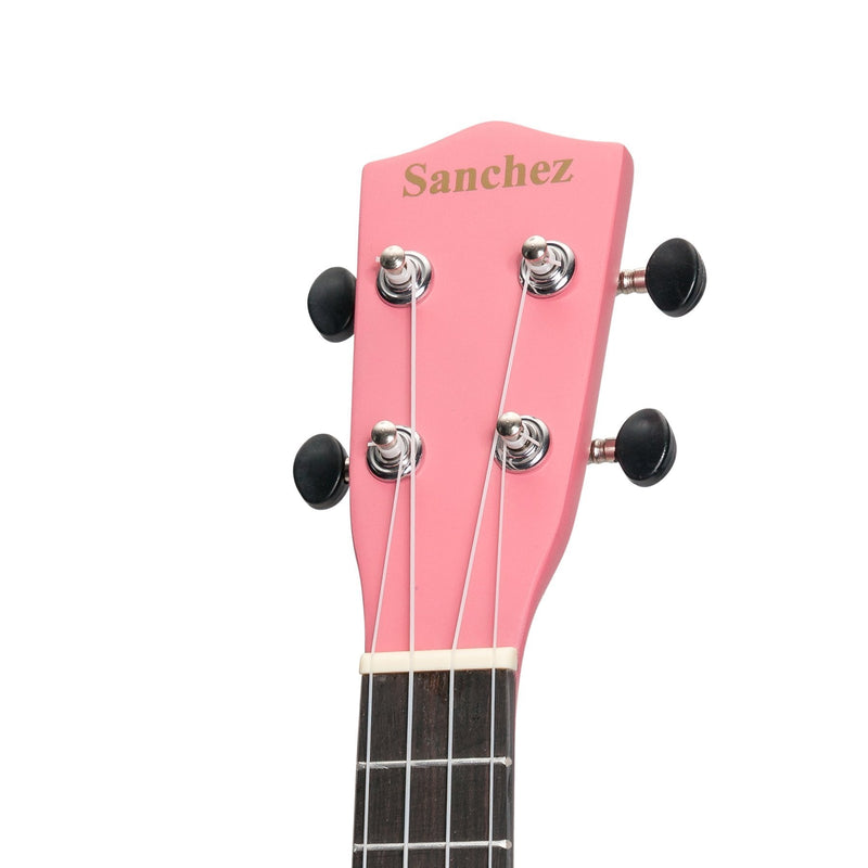 -Sanchez 'Friendly Folk' Soprano Ukulele (Pink/Teddy)-Living Music