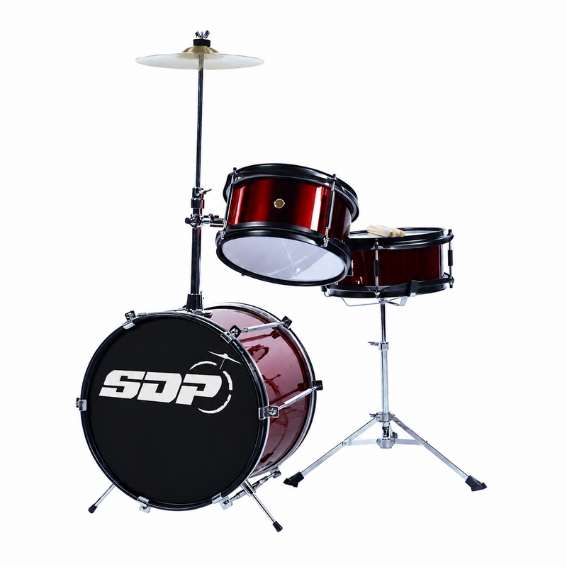 -Sonic Drive 3-Piece Junior Drum Kit (Metallic Wine Red)-Living Music