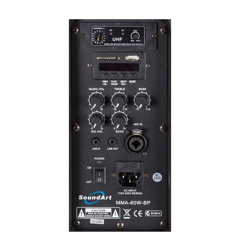 MMA-60W-BP-SoundArt 60 Watt Wireless Multi-Purpose Amplifier with Bluetooth-Living Music
