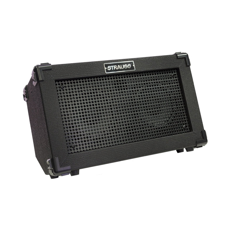 -Strauss 'Streetbox' 20 Watt Solid State Rechargeable DC Amplifier (Black)-Living Music