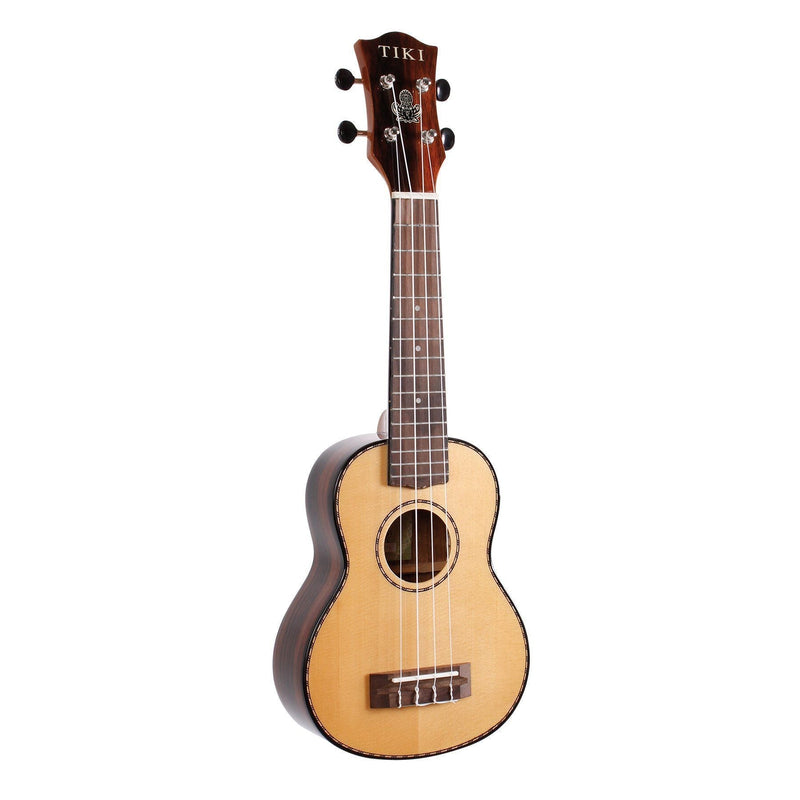 TSS-22-NGL-Tiki '22 Series' Spruce Solid Top Soprano Ukulele with Hard Case (Natural Gloss)-Living Music