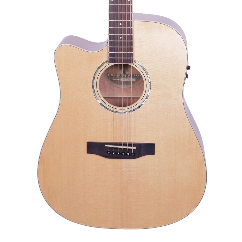 -Timberidge '1 Series' Left Handed Spruce Solid Top Acoustic-Electric Dreadnought Cutaway Guitar (Natural Gloss)-Living Music