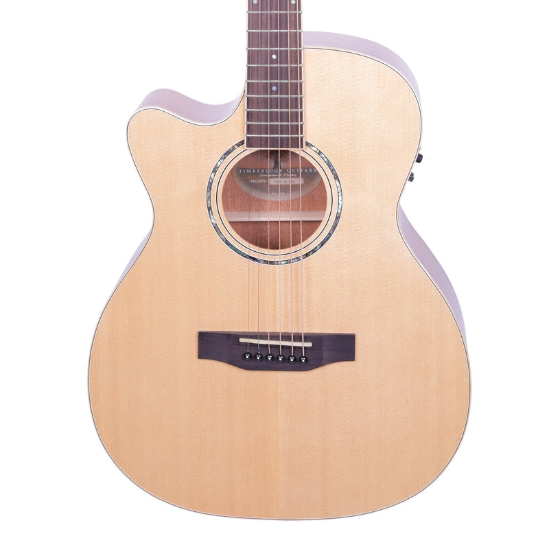 -Timberidge '1 Series' Left Handed Spruce Solid Top Acoustic-Electric Small Body Cutaway Guitar (Natural Gloss)-Living Music