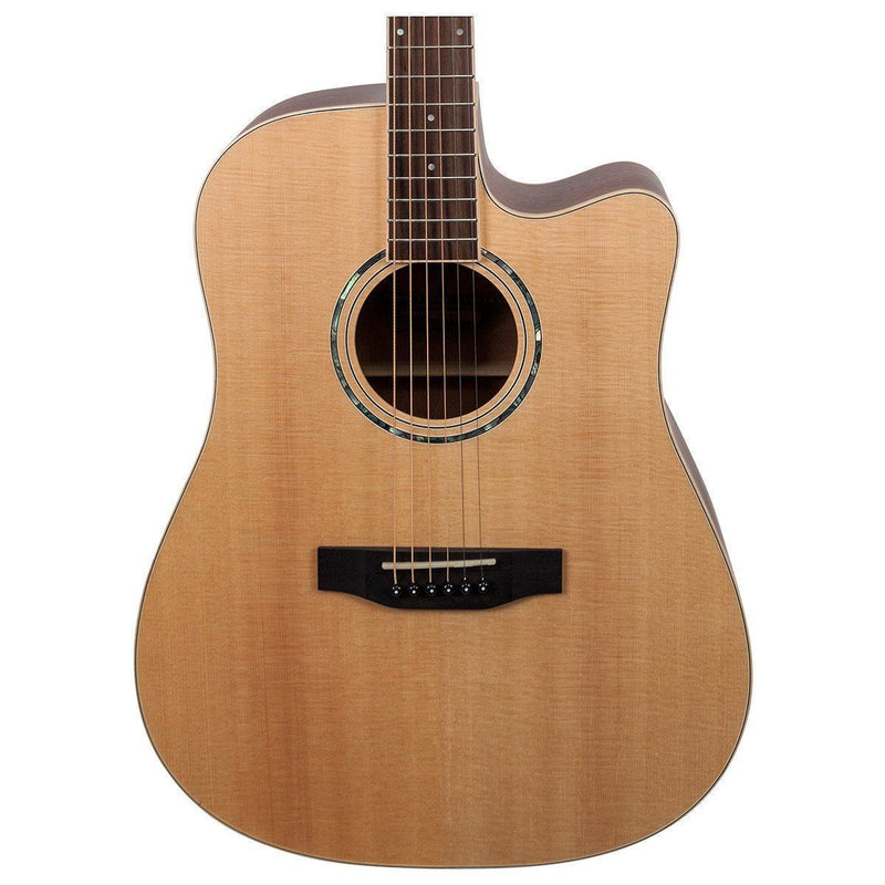 -Timberidge '1 Series' Spruce Solid Top Acoustic-Electric Dreadnought Cutaway Guitar (Natural Satin)-Living Music