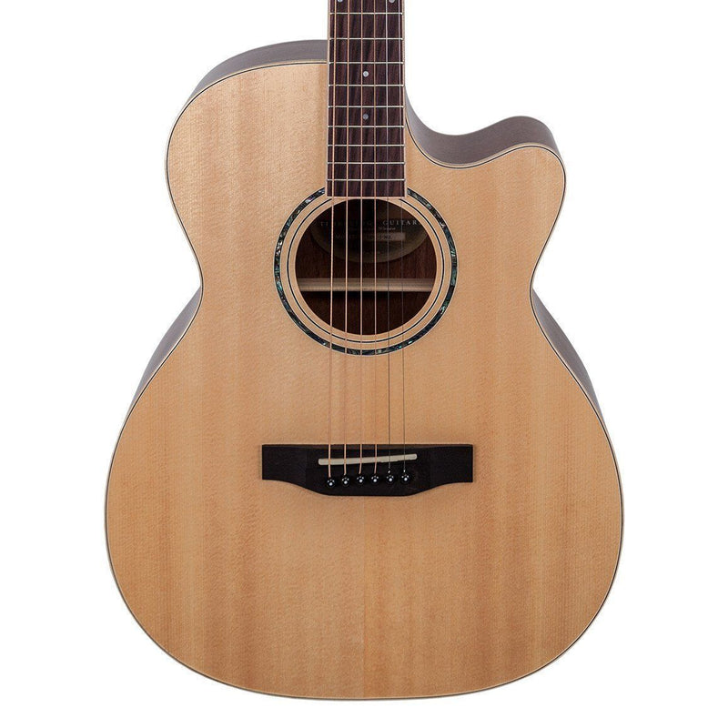 -Timberidge '1 Series' Spruce Solid Top Acoustic-Electric Small Body Cutaway Guitar (Natural Gloss)-Living Music