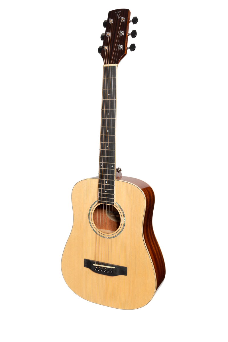 -Timberidge '1 Series' Spruce Solid Top Acoustic-Electric Traveller Mini Guitar (Natural Satin)-Living Music