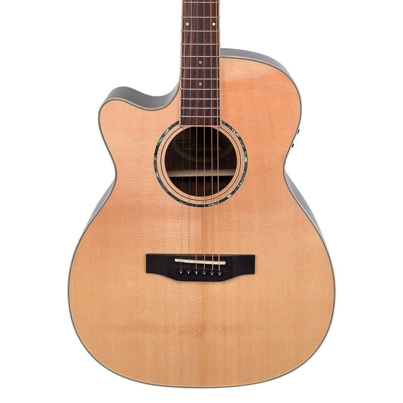-Timberidge '3 Series' Left Handed Spruce Solid Top Acoustic-Electric Small Body Cutaway Guitar (Natural Gloss)-Living Music