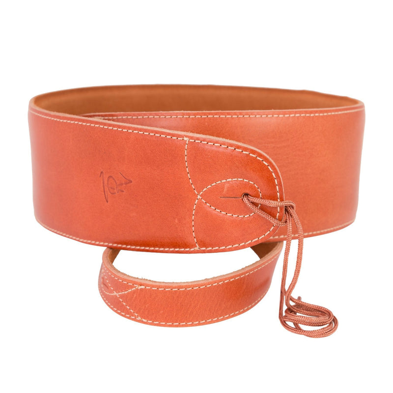 -Timberidge Premium Italian Leather Padded Guitar Strap (Brown)-Living Music