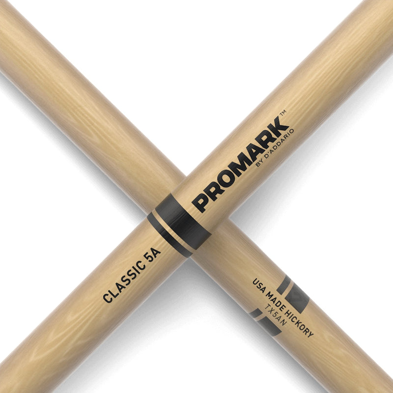 -Promark Classic 5A Hickory Nylon Tip Drumsticks-Living Music