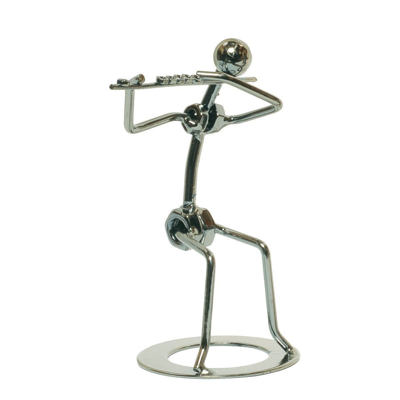 -Big Band Metal Figurine (Flute Player)-Living Music
